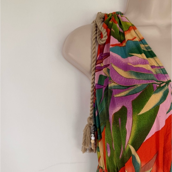 True Destinations Vibrant Tropical Print Cover Up Dress S - Picture 3 of 7